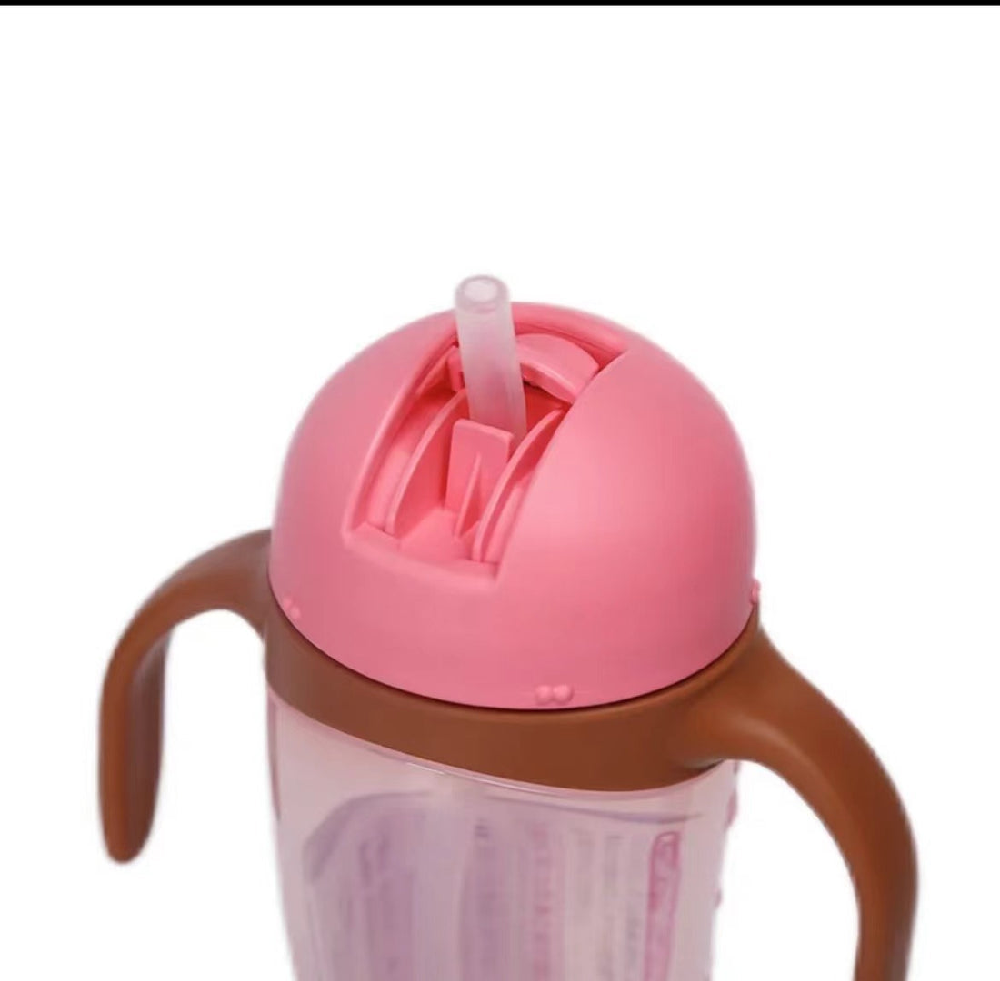 Pigeon Straw Bottle Tall Pink 330ml