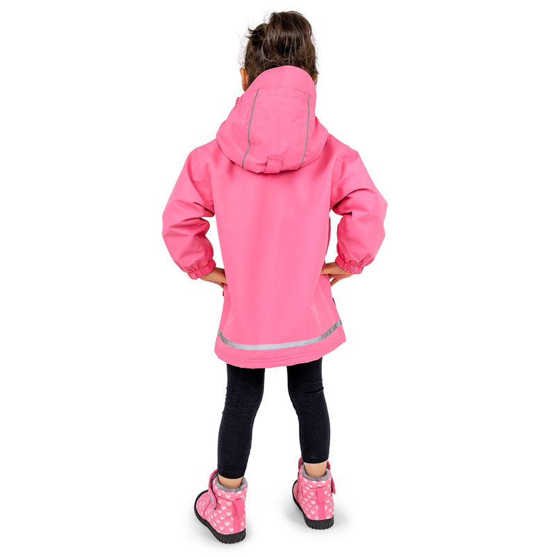 Kids Fleece Lined Rain Jackets | Watermelon Pink