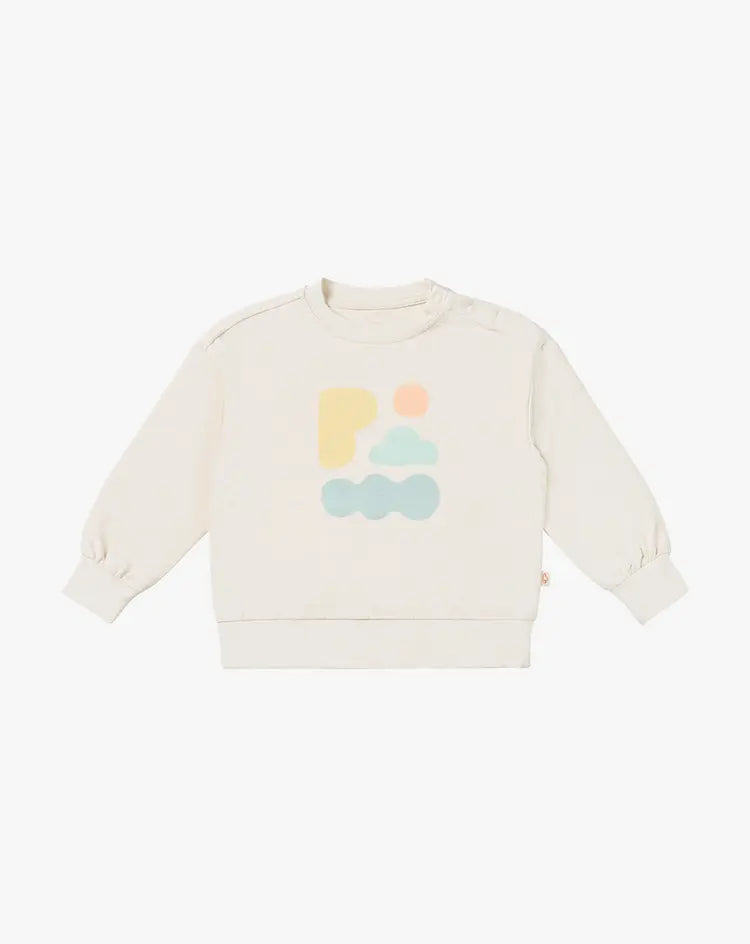 French Terry Drop Shoulder Long Sleeve Sweatshirt-Jet Stream