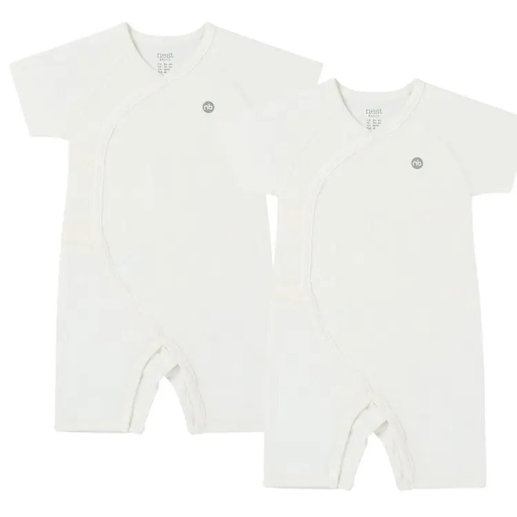 Organic Cotton Basics Short Sleeve Kimono Romper (2 Pack)