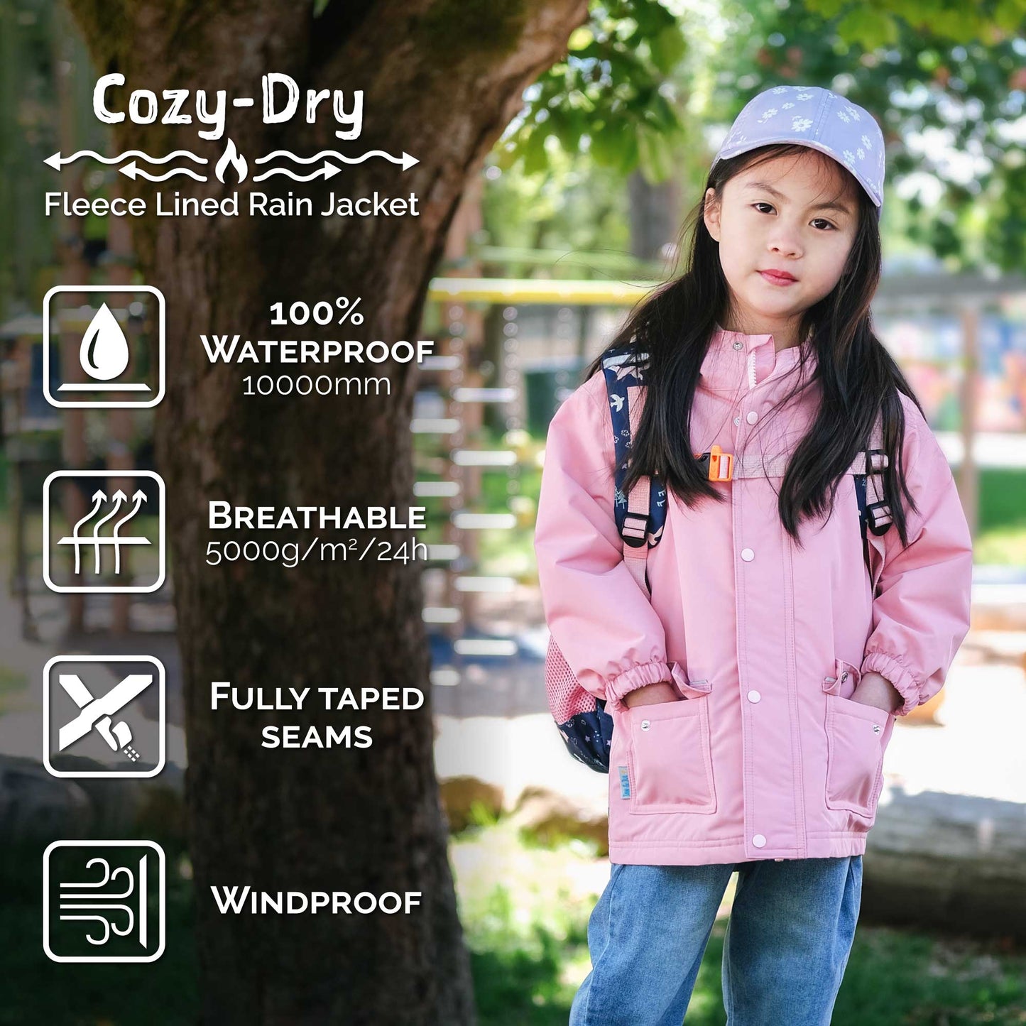 Kids Fleece Lined Rain Jackets | Polar Pals