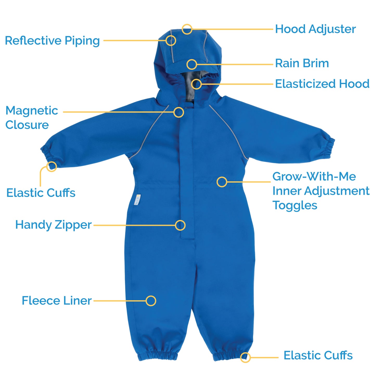 Kids Fleece Lined Rain Suits | Big Trucks