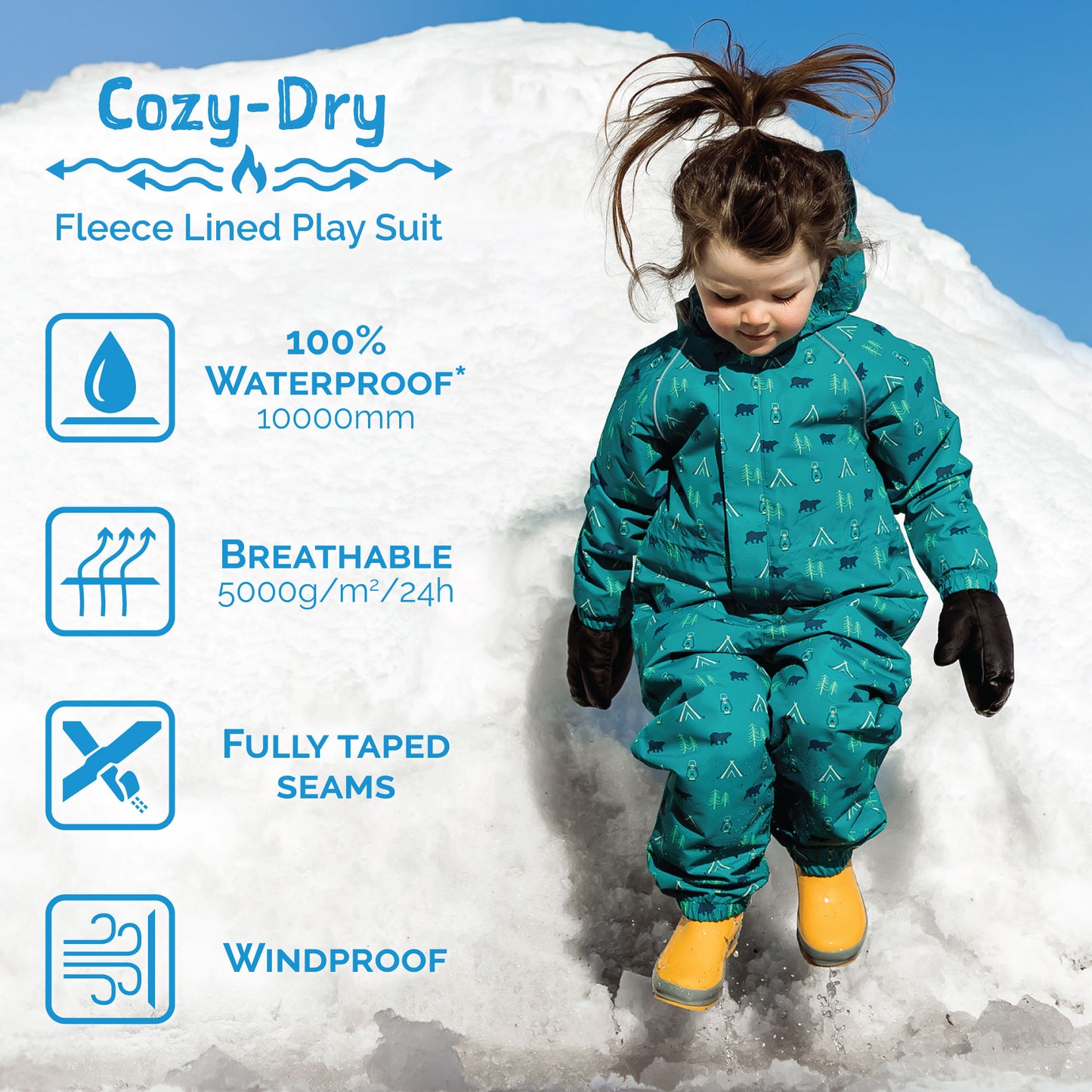 Kids Fleece Lined Rain Suits | Big Trucks