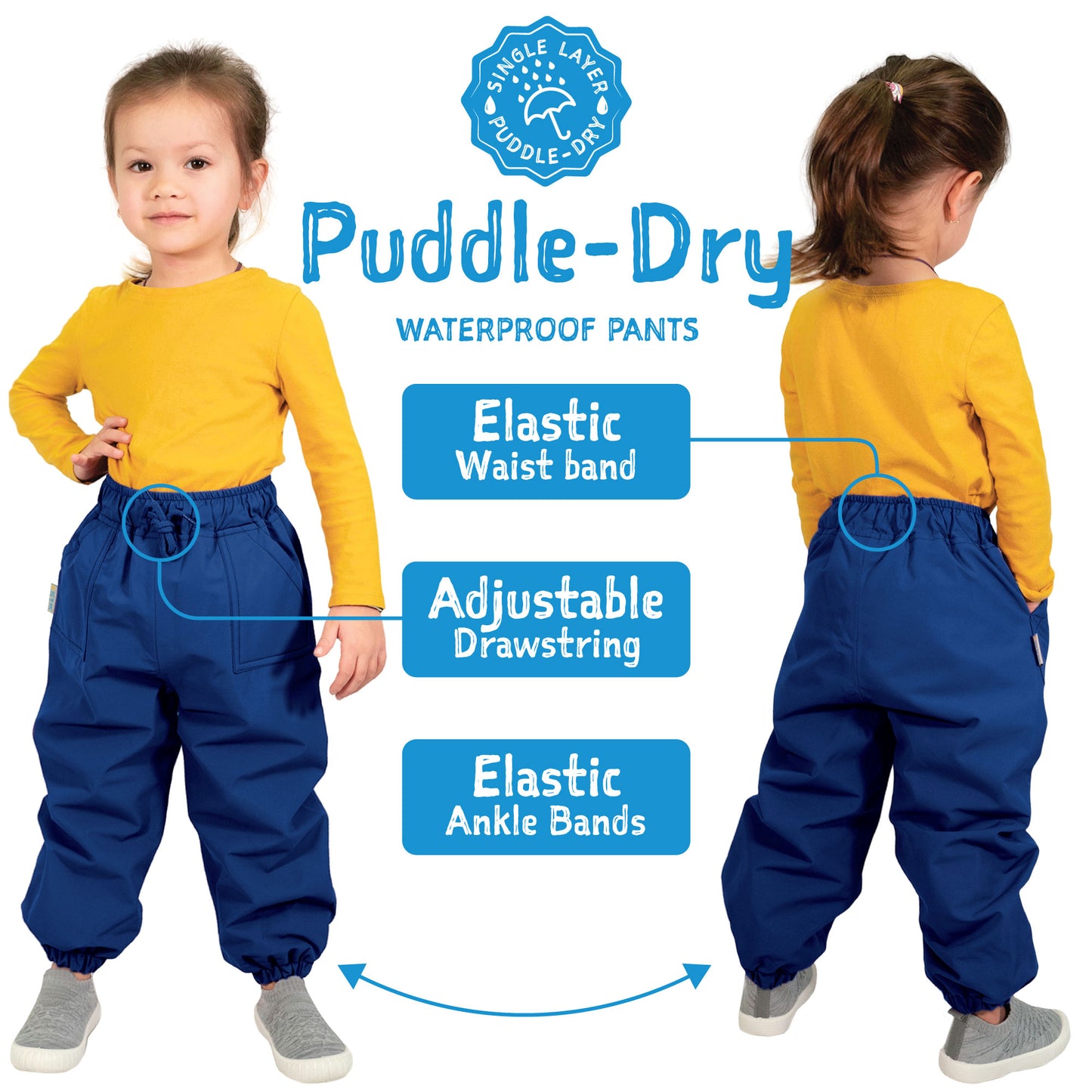 Kids Single Layer Rain Pants | Space Dinos