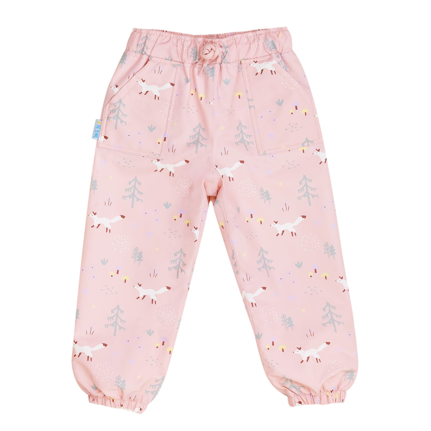 Kids Single Layer Rain Pants | Pink Forest