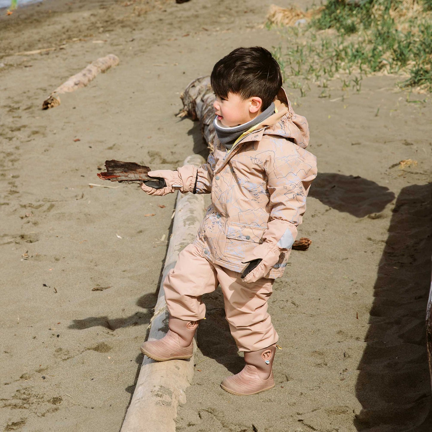 Kids Single Layer Rain Pants | Soft Brown