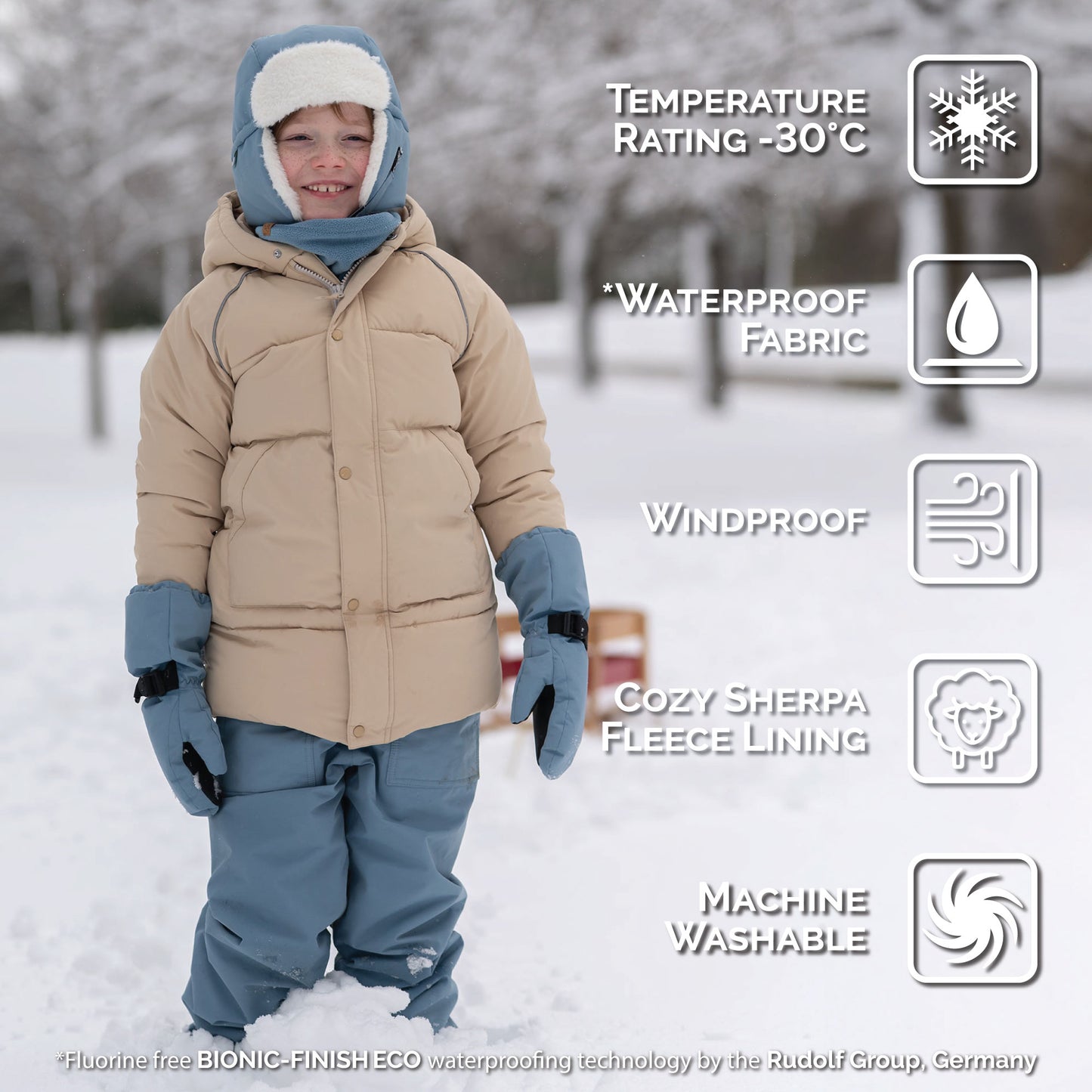 Kids Waterproof Winter Coat | Oat