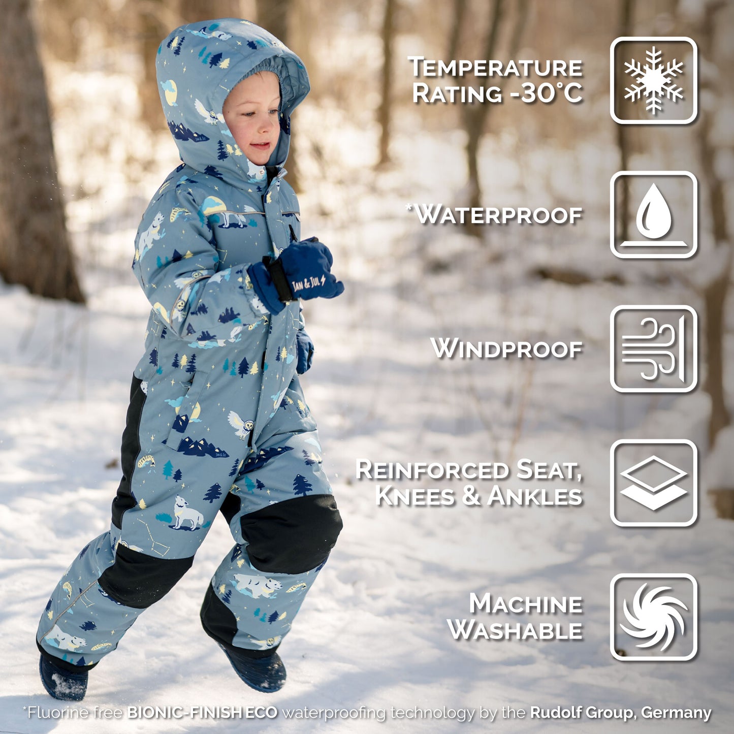Kids Waterproof Snowsuit | Wolf and Bear