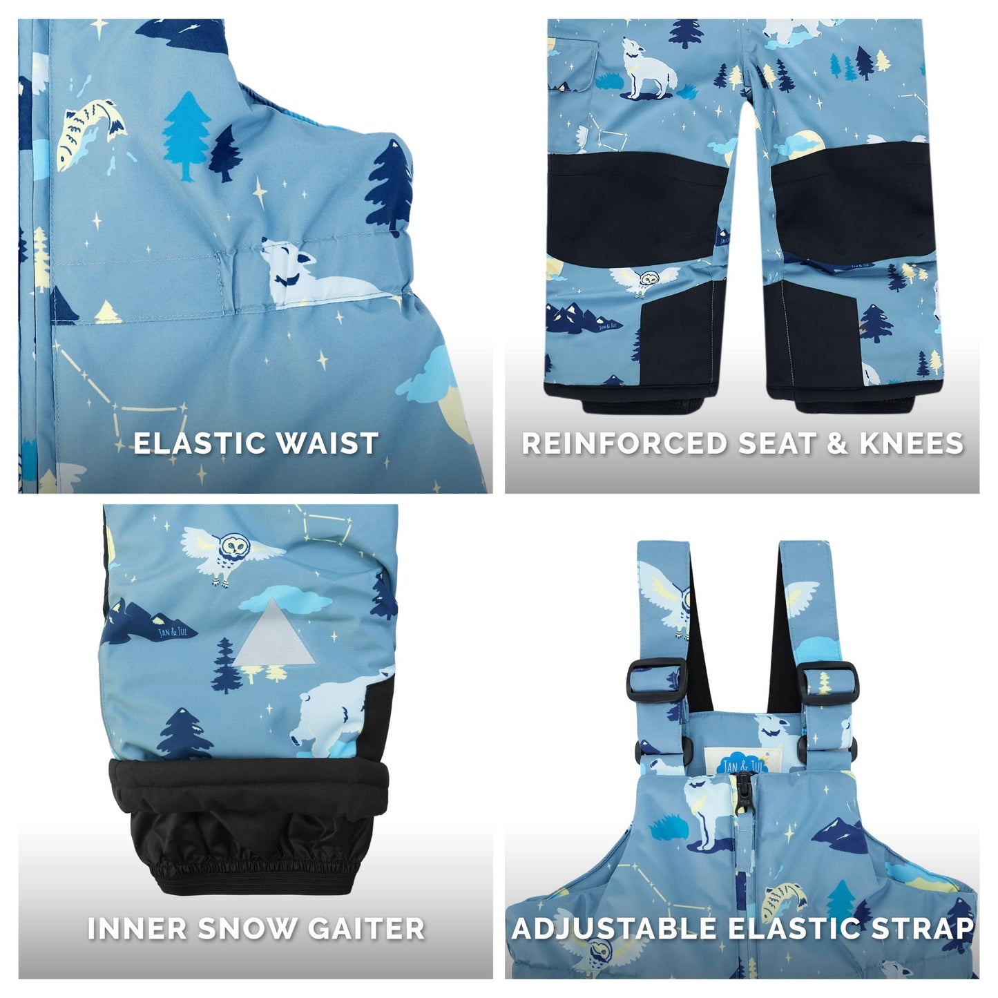 Kids Snow Overalls | Wolf and Bear