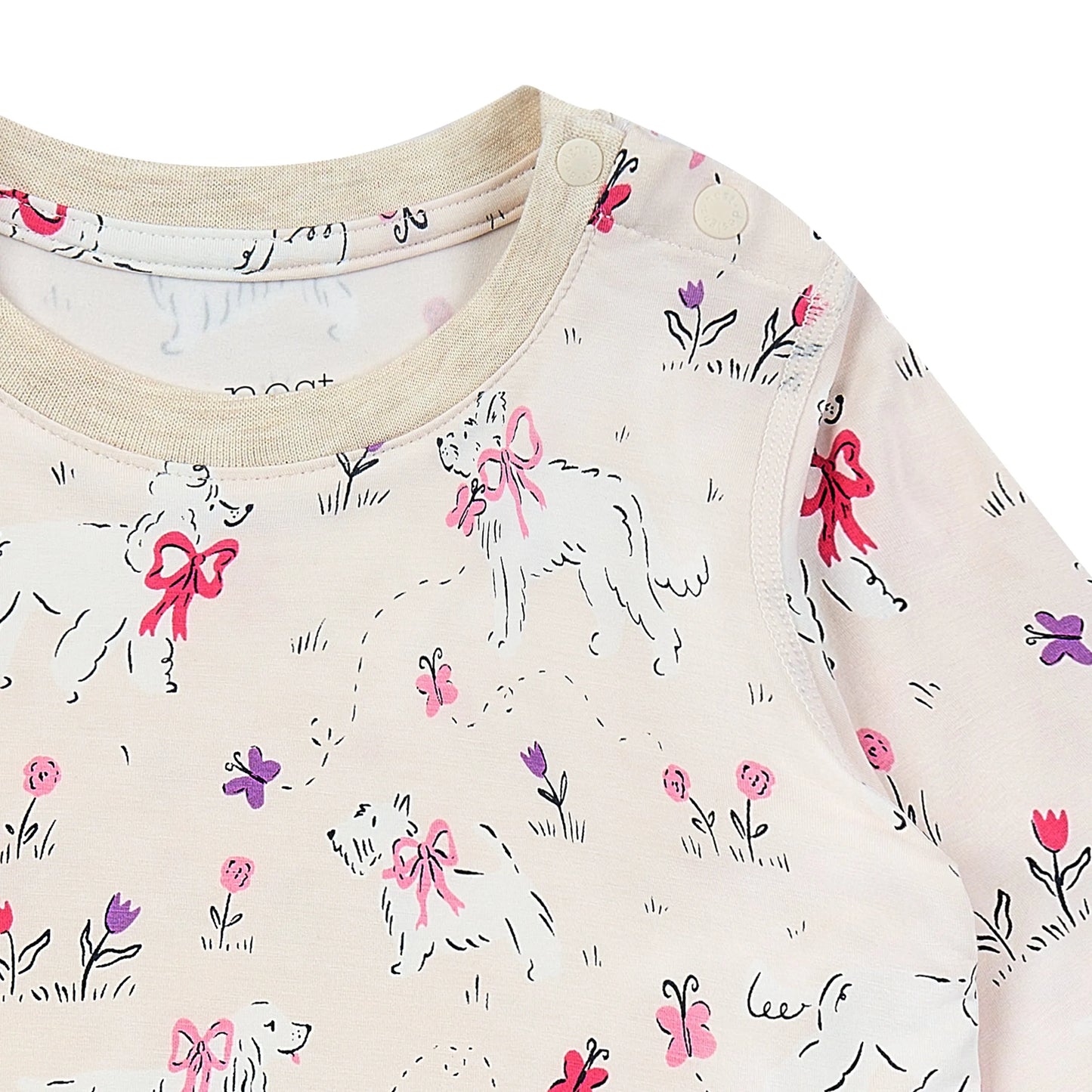 Bamboo Jersey Long Sleeve Two-Piece PJ Set Snug Fit