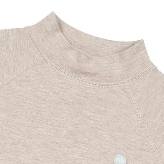 Tanboocel Basics Mock Neck Long Sleeve Shirt – Warm Taupe