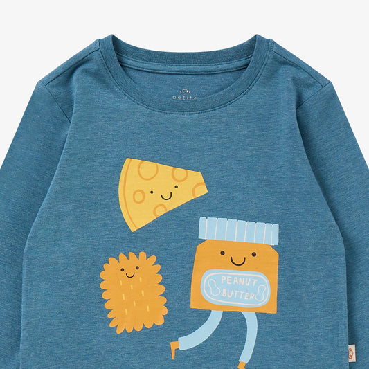 French Terry Smiley Plate Velcro Sweatshirt - Oceanview