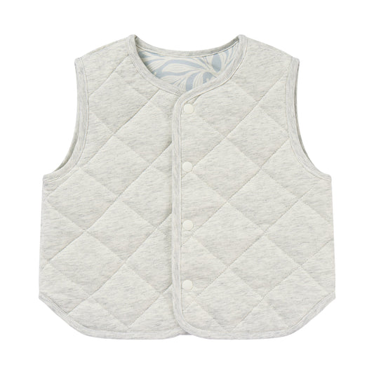 Organic Cotton Quilted Vest – Acorn Slate Blue