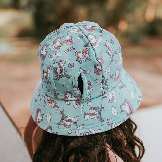 Ponytail Swim Bucket Beach Hat - Unicorn - Hello Kids Baby Store