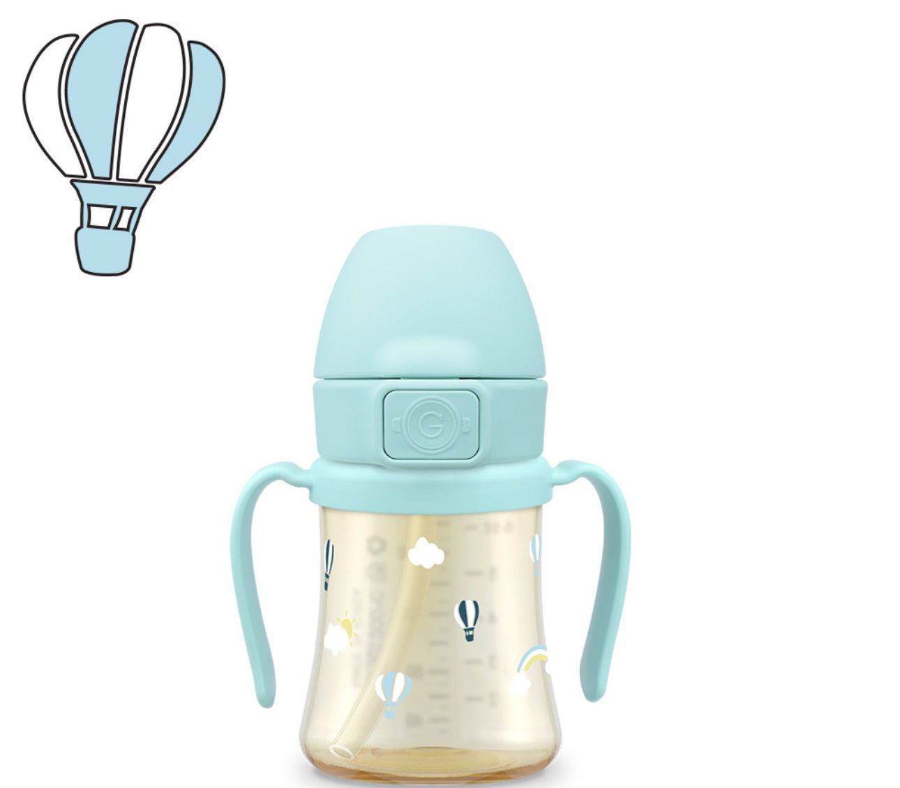 New PPSU Straw Cup Cherrish - Creamy Blue 200ML - Hello Kids Baby Store