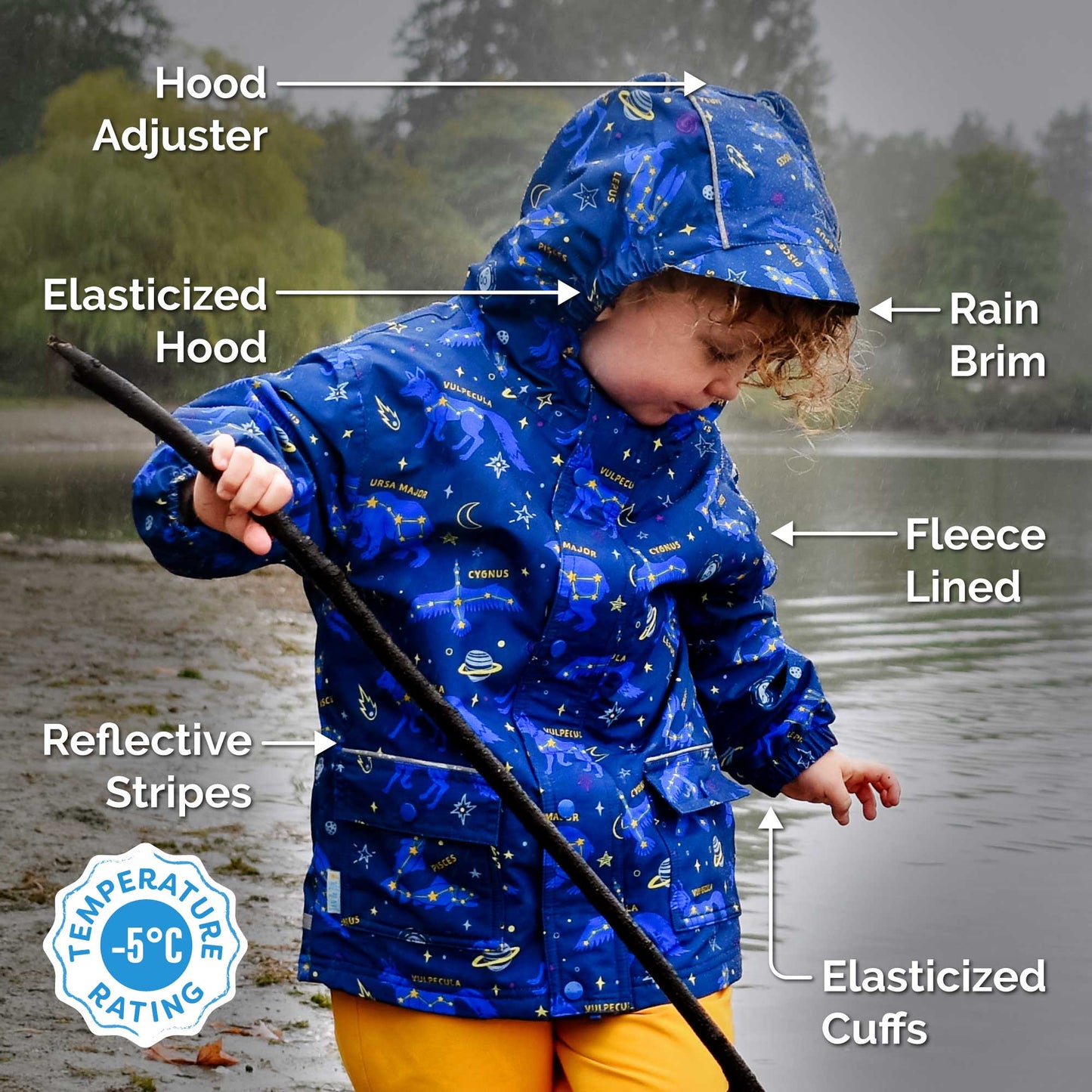 Kids Fleece Lined Rain Jackets | Dusty Pink - Hello Kids Baby Store