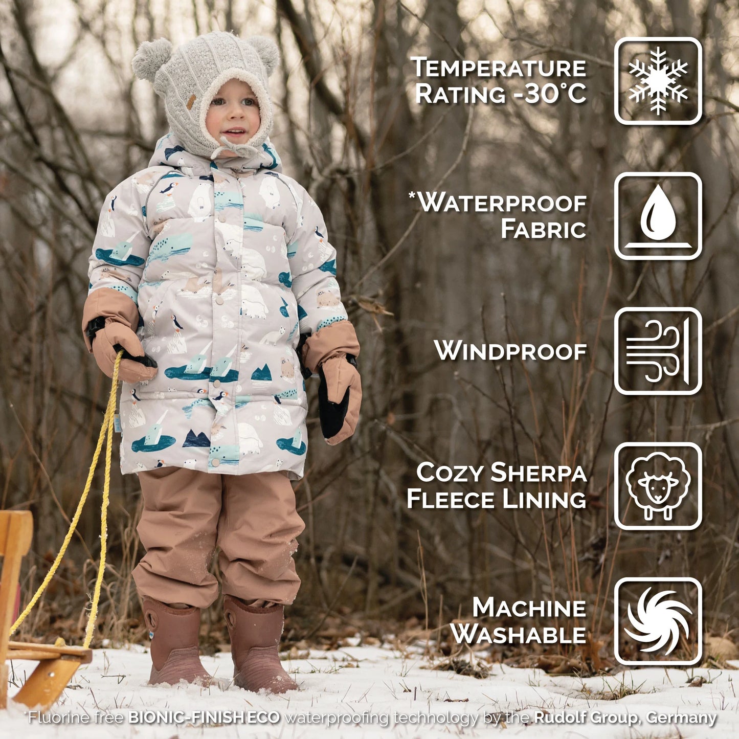Kids Waterproof Winter Coat | Pink Forest - Hello Kids Baby Store