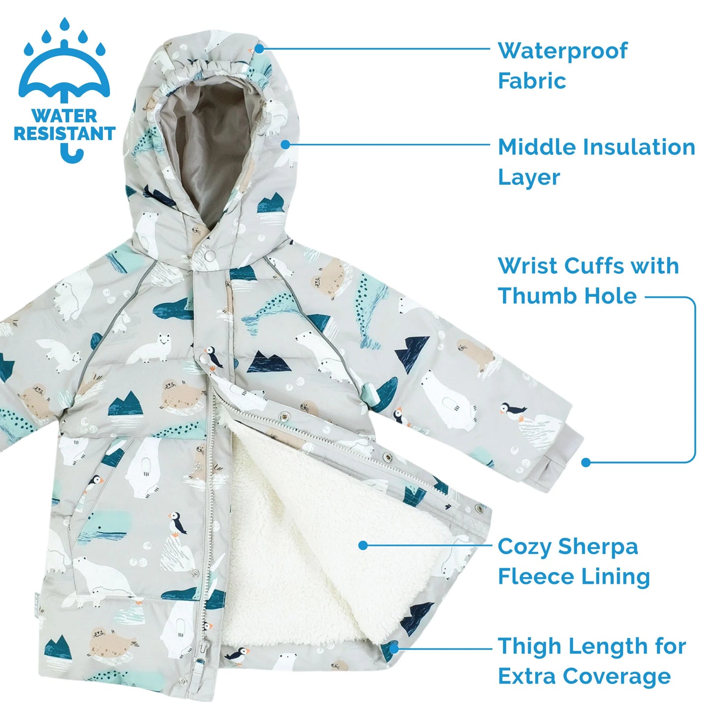 Kids Waterproof Winter Coat | Pink Forest - Hello Kids Baby Store