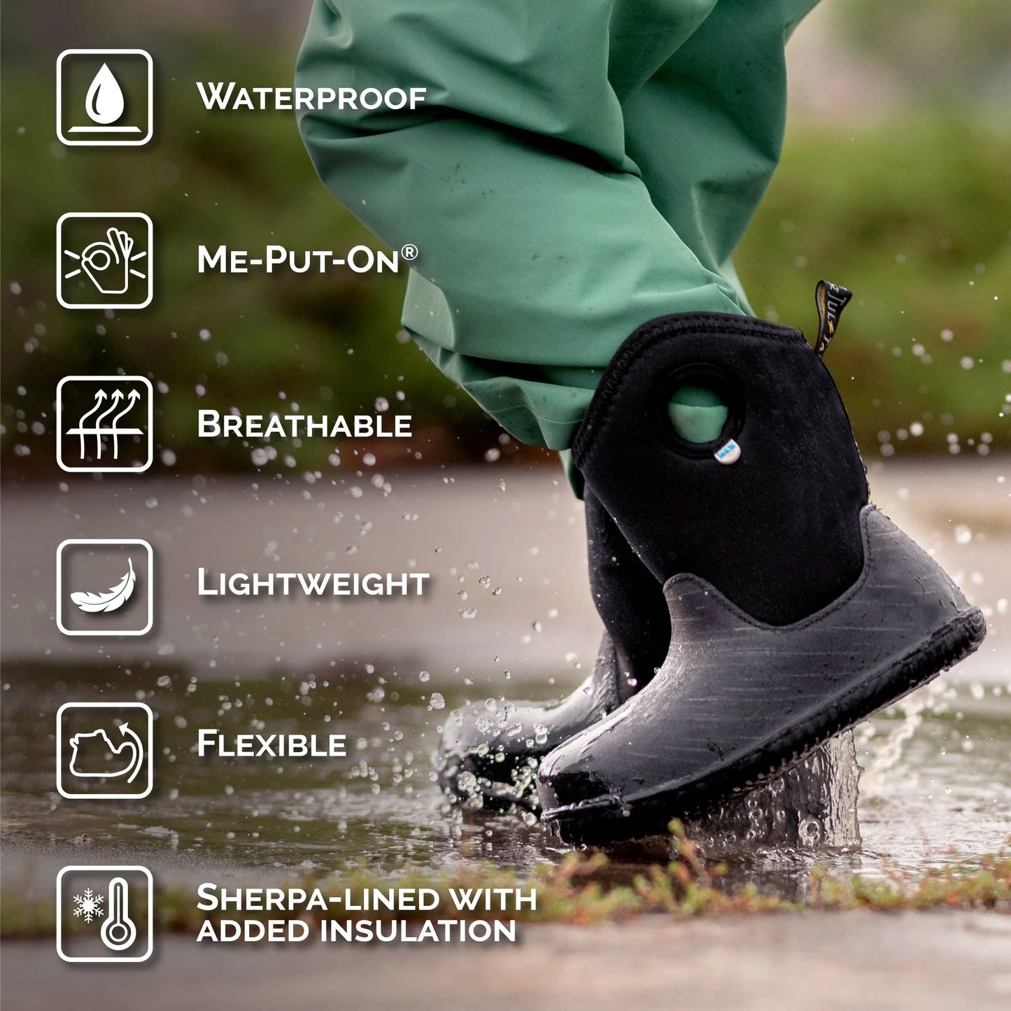 Kids Lite Waterproof Boots | Navy Forest - Hello Kids Baby Store