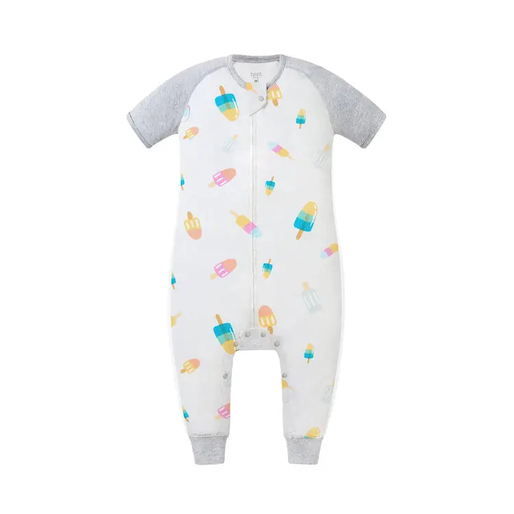 Bamboo Pima Raglan Short Sleeve Footed Sleep Bag | 0.6 TOG - Hello Kids Baby Store