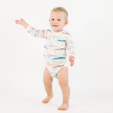 Nest Designs Organic Cotton Long Sleeve Onesie Crocodile - Hello Kids Baby Store
