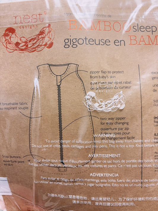 NEST DESIGNS BAMBOO SLEEVELESS SLEEP BAG 0.6 TOG - Crocodile - Hello Kids Baby Store