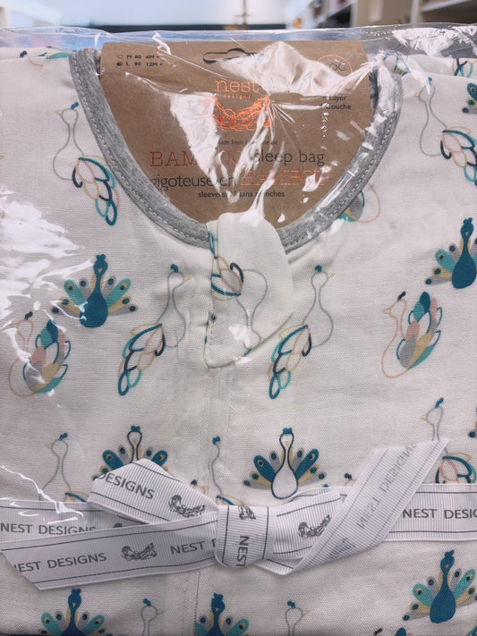 NEST DESIGNS BAMBOO SLEEVELESS SLEEP BAG 0.6 TOG - Peacock Paradise - Hello Kids Baby Store