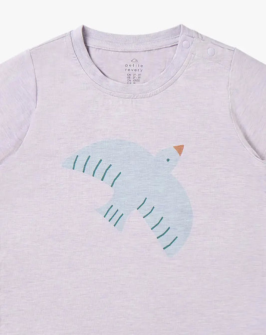 Cotton Short Sleeve Tee-Lavender Blue - Hello Kids Baby Store