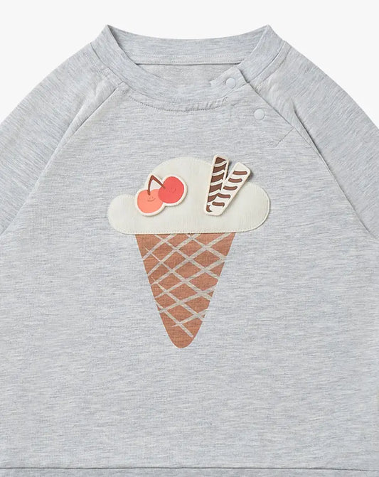 French Terry Raglan Long Sleeve Sweatshirt-Fog Grey - Hello Kids Baby Store