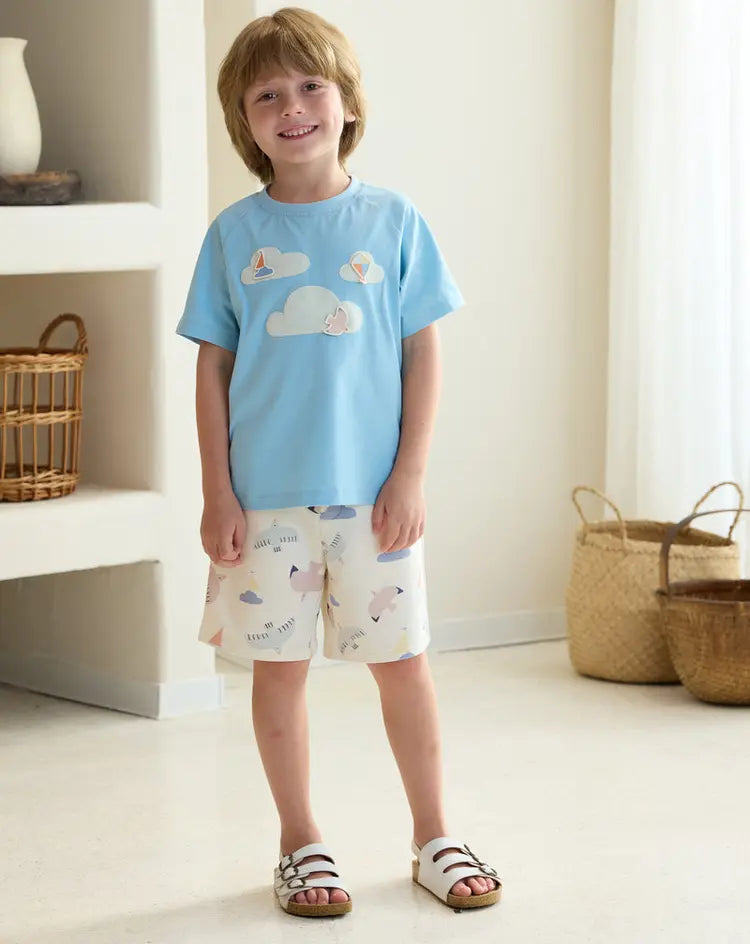 Quick Dry Cotton Short Sleeve Tee-Forget Me-Not - Hello Kids Baby Store