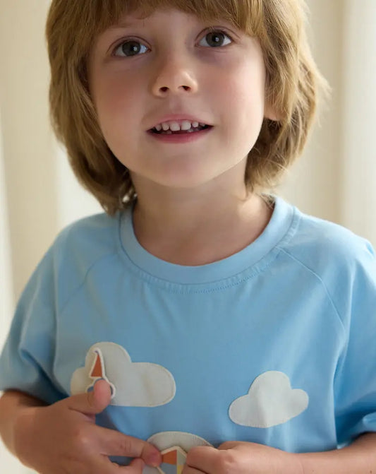 Quick Dry Cotton Short Sleeve Tee-Forget Me-Not - Hello Kids Baby Store