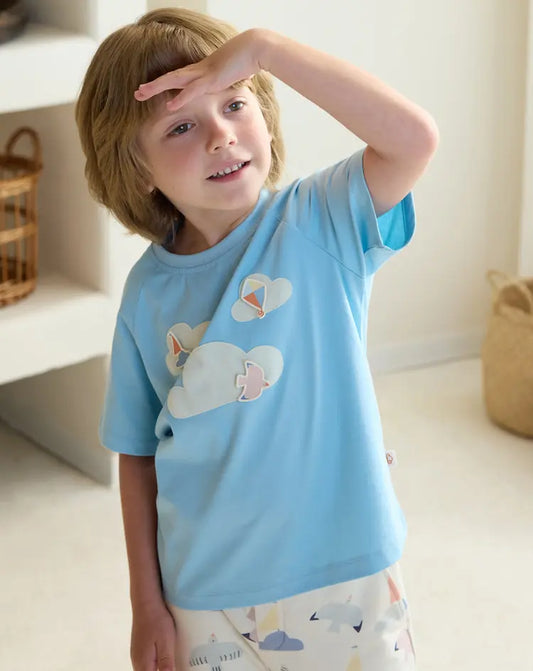 Quick Dry Cotton Short Sleeve Tee-Forget Me-Not - Hello Kids Baby Store