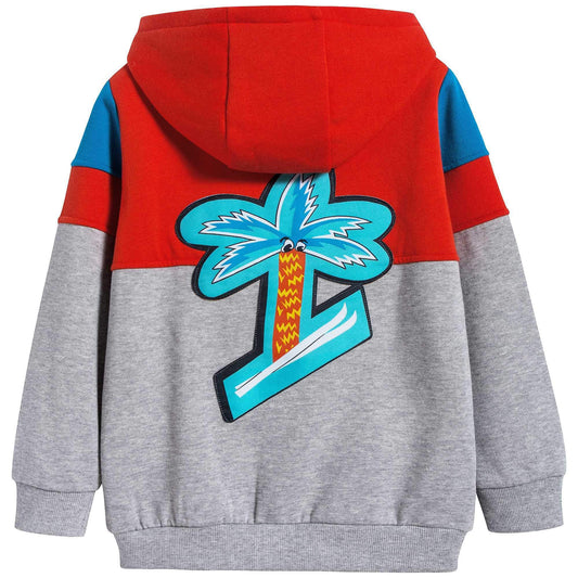 Marl Grey & Red Cotton Cradigan