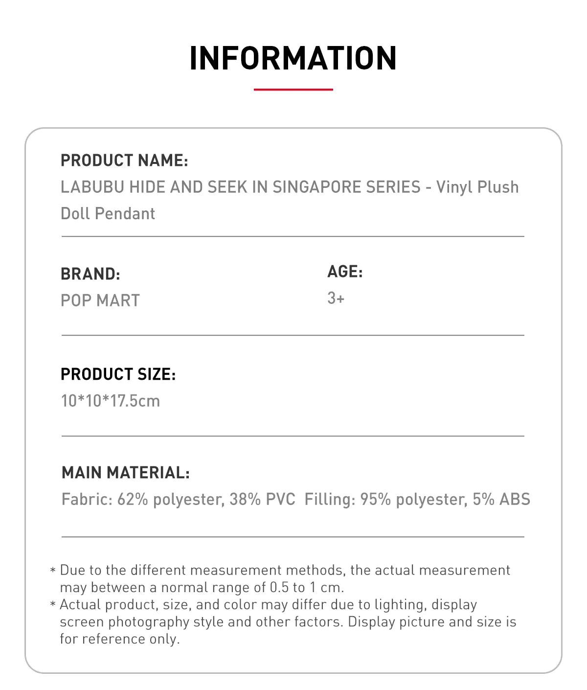 (Singapore Limited Edition)LABUBU HIDE AND SEEK IN SINGAPORE SERIES-Vinyl Plush Doll Pendant - Hello Kids Baby Store