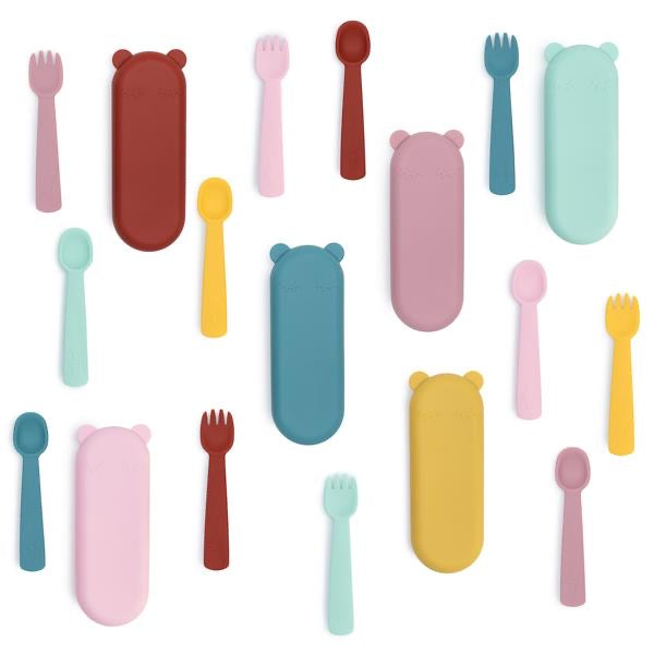We Might Be Tiny - Feedie Fork and Spoon Set - Blue Dusk