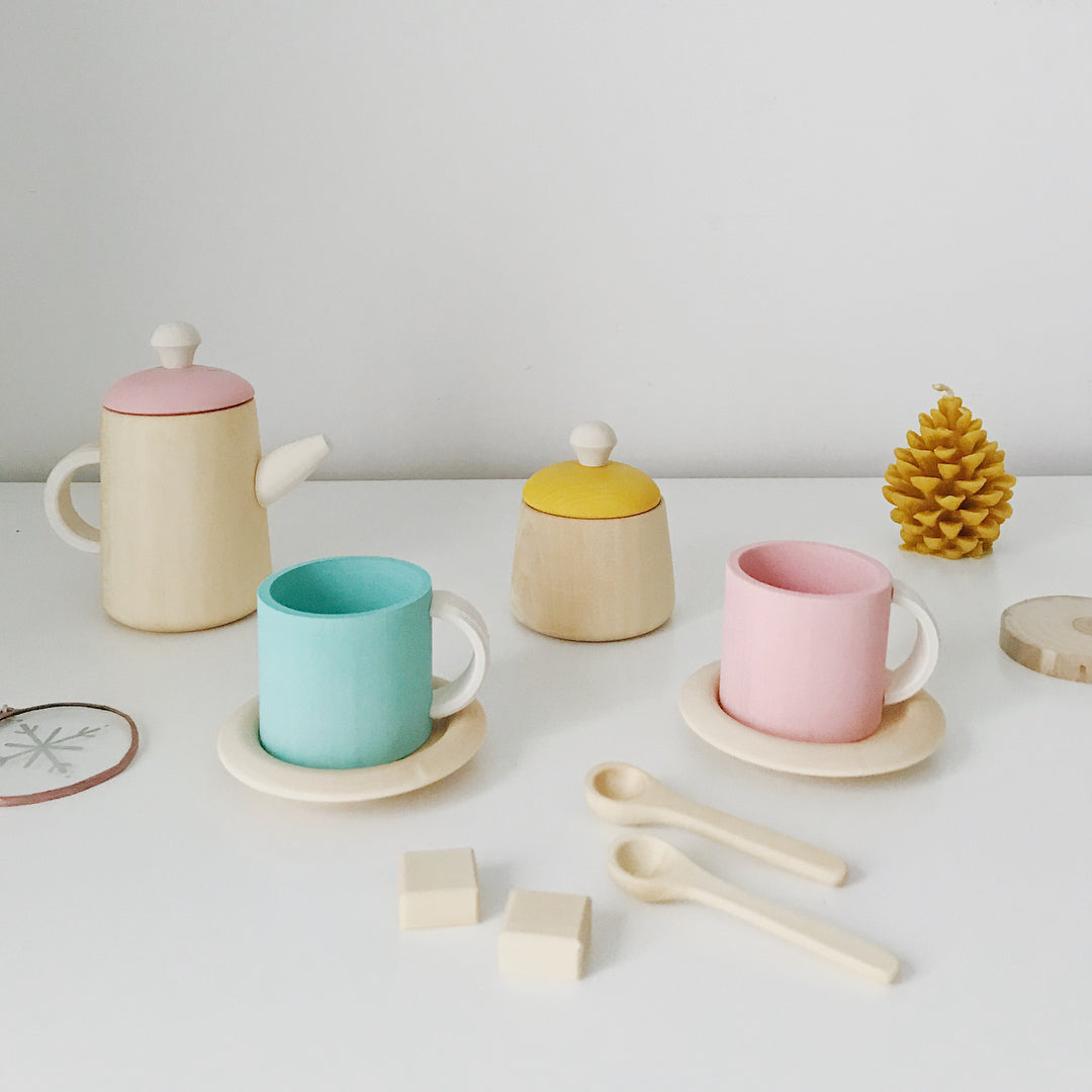 Tea Set Mustard and Pink