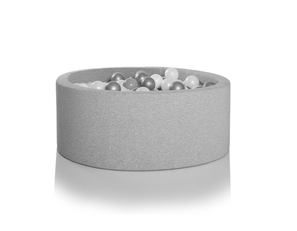 KIDKII ROUND BALL PIT VELVET Light Grey