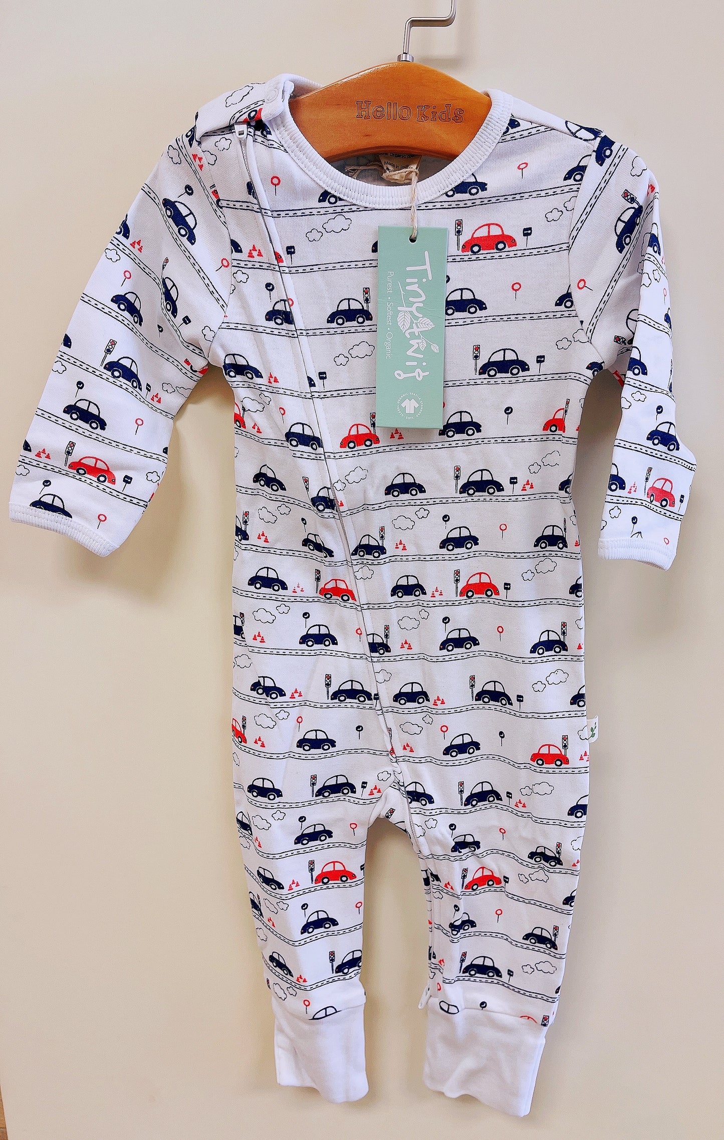 tiny twig organic Long sleeve zipsuit-Drive Time