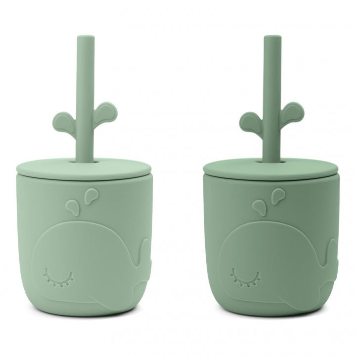 PEEKABOO STRAW CUP 2-PACK WALLY GREEN - Hello Kids Baby Store