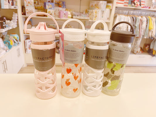 LifeFactory Axis Straw Cap Glass Bottle - Hello Kids Baby Store