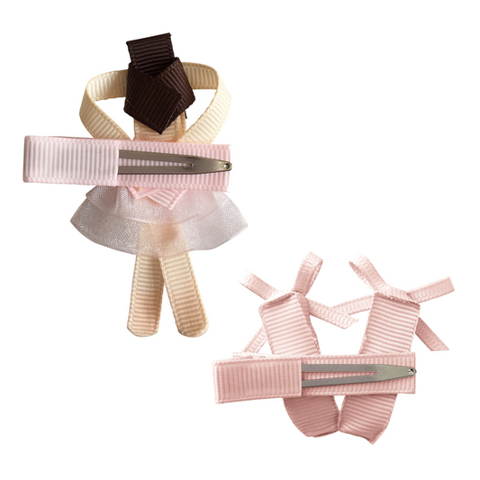 Gift Set BALLERINA AND SHOES – ALLIGATOR CLIP – POWDER PINK - Hello Kids Baby Store