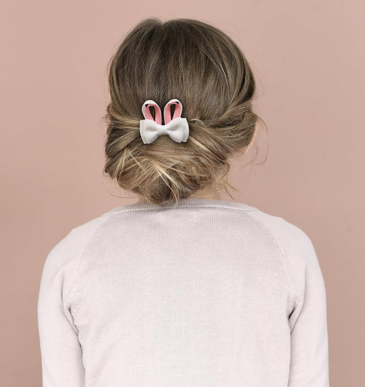 PEARL HAIR PIN WITH GROSGRAIN BOW - Hello Kids Baby Store