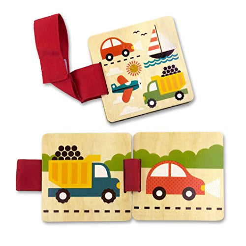 Petit Collage Wood Stroller Book, Things That Go - Hello Kids Baby Store