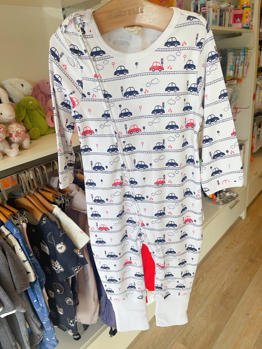 tiny twig organic Long sleeve zipsuit-Drive Time - Hello Kids Baby Store