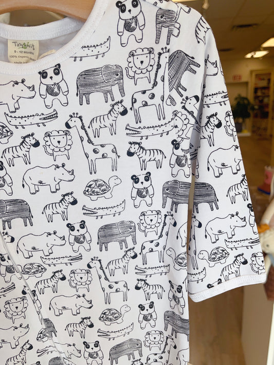 tiny twig organic Long sleeve zipsuit- Jungle Jive - Hello Kids Baby Store