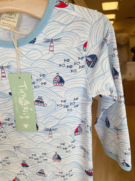 Tiny Twig organic Long sleeve zipsuit- Tiny Crew - Hello Kids Baby Store