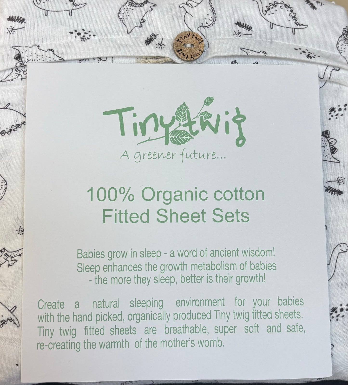 TINY TWIG BASSINET SHEET SET -Dino