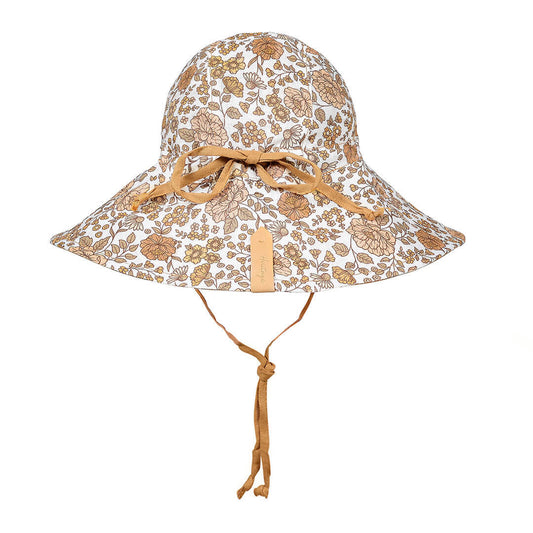 Sightseer' Girls Wide Brimmed Sun Bonnet -Marie / Maize