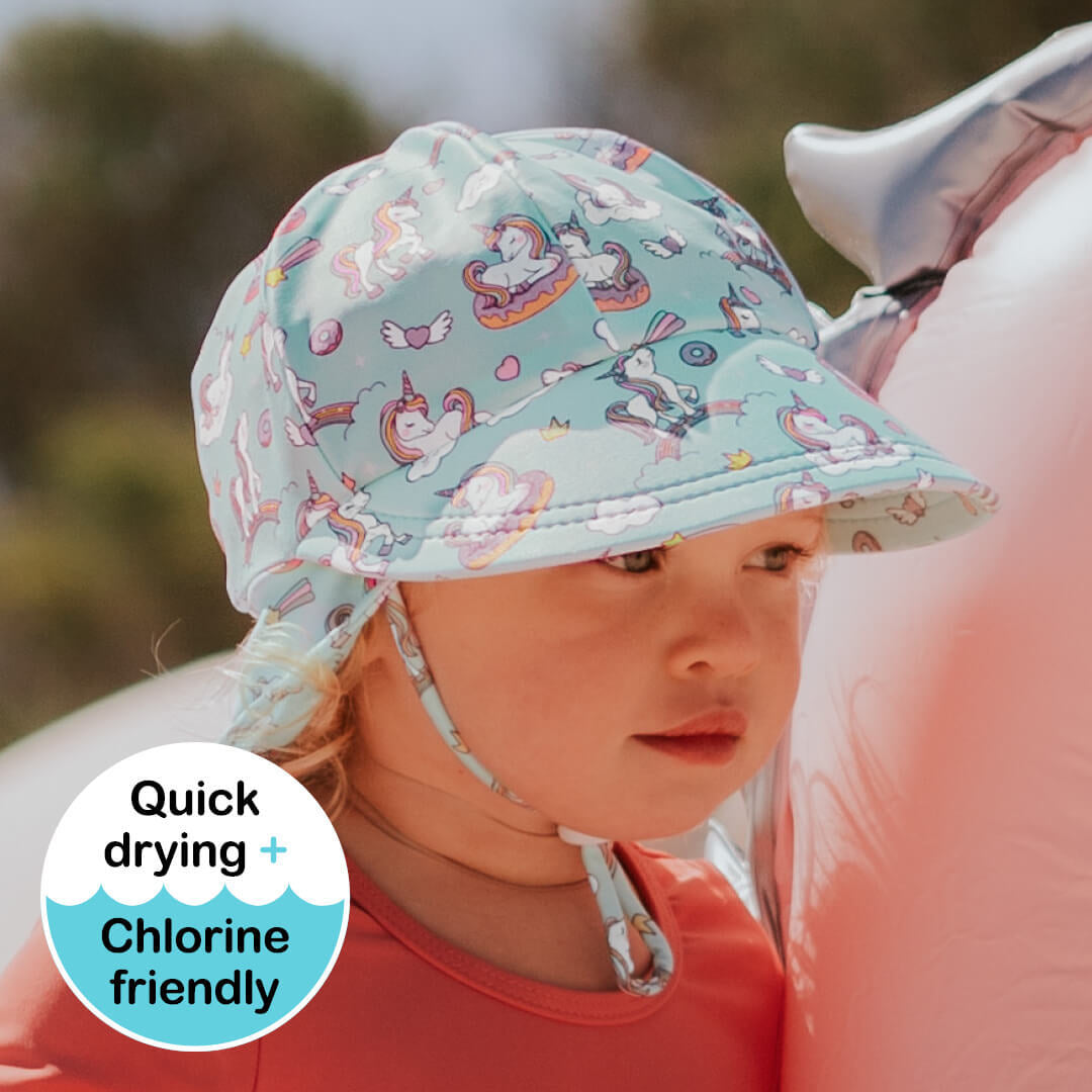 Kids Swim Legionnaire Beach Hat - Unicorn