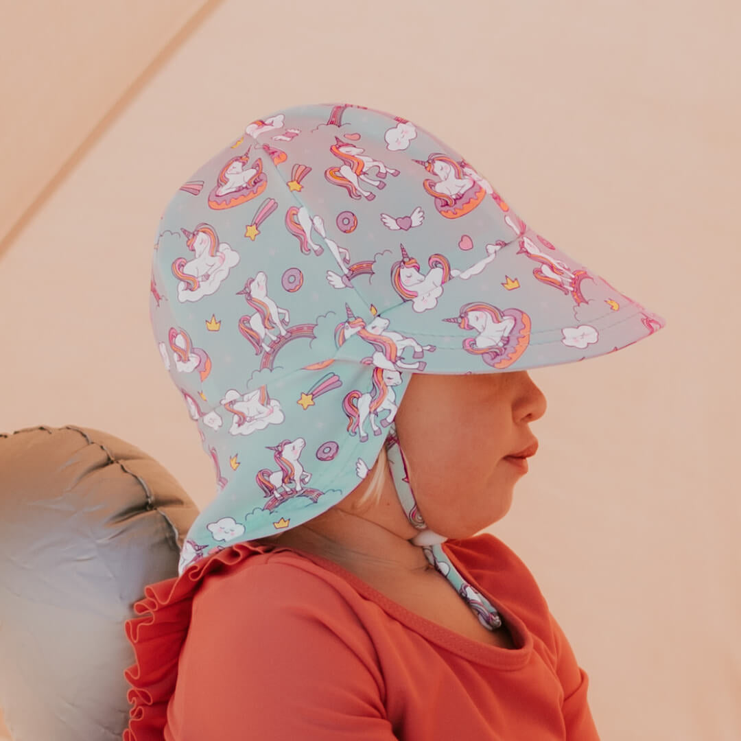 Kids Swim Legionnaire Beach Hat - Unicorn